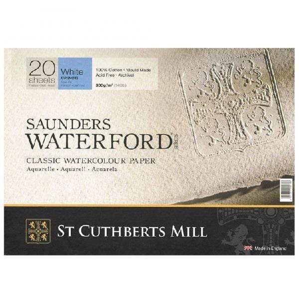 Saunders Waterford Cold Pressed Block White 300Gsm (14 x 10) (20 Sheets) 46330001011D | Reliance Fine Art |Saunders Waterford Watercolor PaperSketch Pads & PapersWatercolor Blocks and Pads