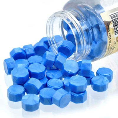 Sealing Wax Beads - Metallic Blue (CWB207) Pack of 70-75 beads-25gms | Reliance Fine Art |Wax Beads