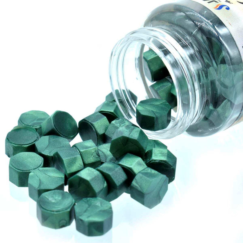 Sealing Wax Beads - Metallic Green (CWB206) Pack of 70-75 beads-25gms | Reliance Fine Art |Wax Beads