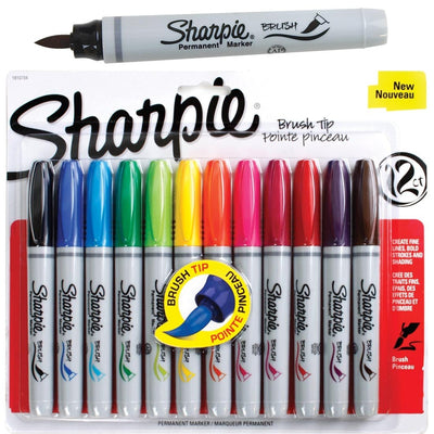 Sharpie Brush Tip Marker Set of 12 | Reliance Fine Art |Illustration Pens & Brush PensMarkers