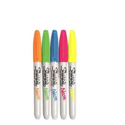Sharpie Neon Markers Set Of 5 | Reliance Fine Art |Illustration Pens & Brush PensMarkers