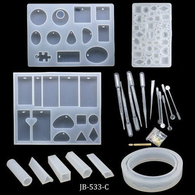 Silicone Mould Diy Jewellery Set of 115 Pcs (JB-533-C) | Reliance Fine Art |Moulds & Surfaces for Resin and Fluid ArtResin and Fluid Art