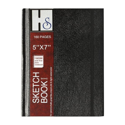 Sketch Book 5X7 160 PAGES 110 GSM (Hard Bound with Band) | Reliance Fine Art |Art JournalsArt PadsSketch Pads & Papers