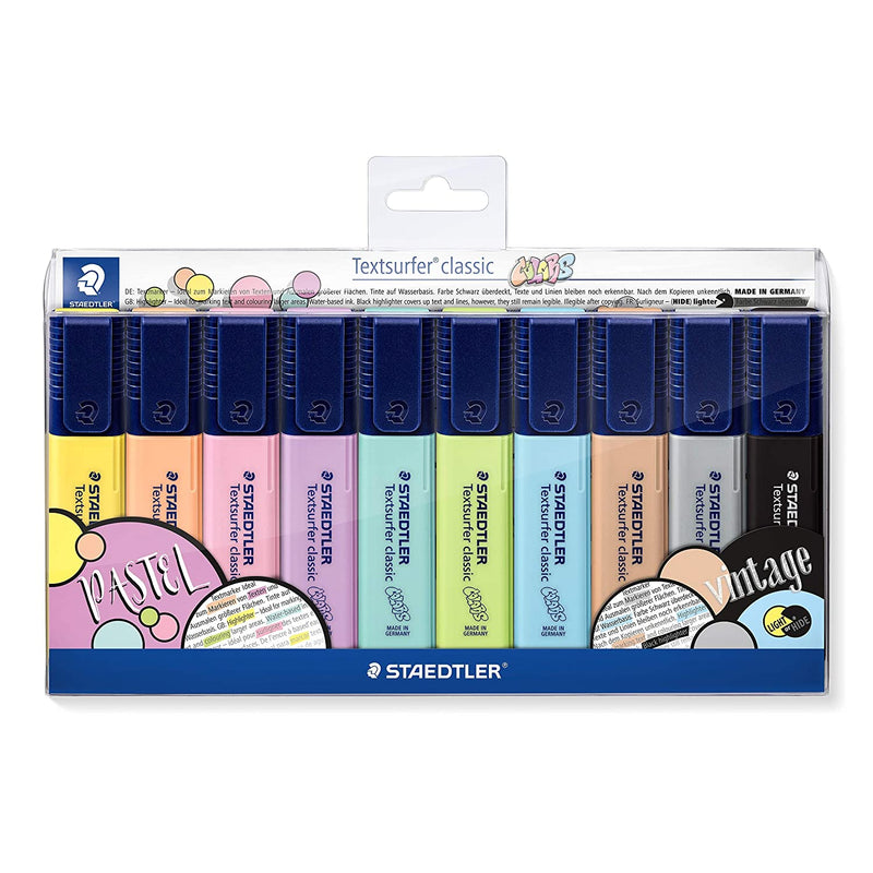 STAEDTLER 10 PASTEL HIGHLIGHTERS (364CWP10) | Reliance Fine Art |Markers