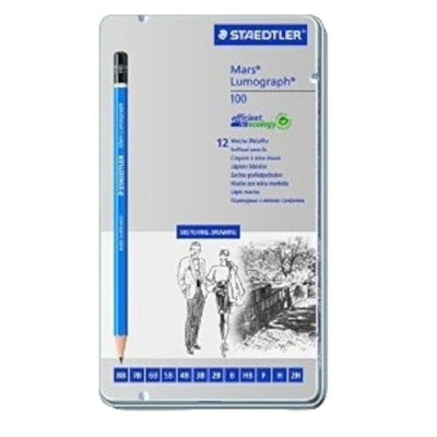 STAEDTLER LUMOGRAPH GRAPHITE PENCIL SET 12 (100G12) | Reliance Fine Art |Charcoal & Graphite