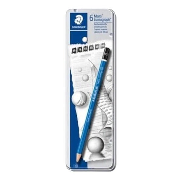 STAEDTLER LUMOGRAPH GRAPHITE PENCIL SET 6 (100G6) | Reliance Fine Art |Charcoal & Graphite