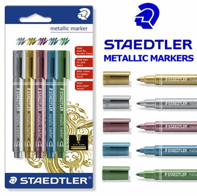 Staedtler Metallic Markers (8323S BK5) | Reliance Fine Art |Illustration Pens & Brush PensMarkers