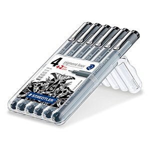 Staedtler Pigment Liner Fineliner Pen Set 6 (308SB6) | Reliance Fine Art |Illustration Pens & Brush Pens