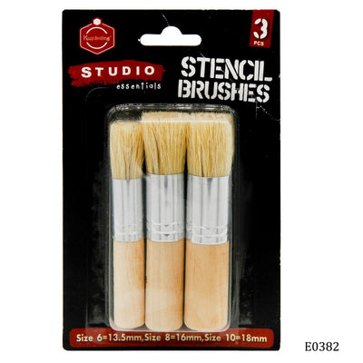 Stencil Brush Set of 3 - 6,8,10mm (E0382) | Reliance Fine Art |Art Tools & Accessories