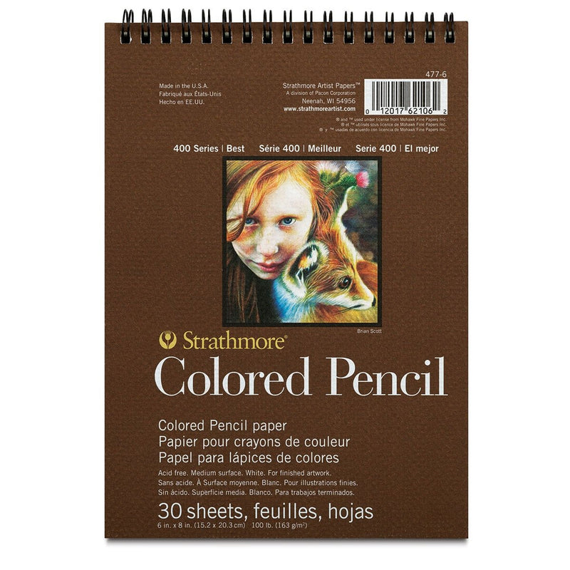 Strathmore 400 Series Colored Pencil Pad - 6" x 8", 30 Sheets (12P477-6) | Reliance Fine Art |Strathmore Watercolor Pads