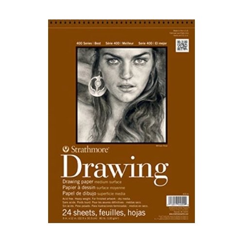 STRATHMORE 400 SERIES DRAWING PAD 24 sheets GSM-163, 29.7 x 42 cm (P400-93) | Reliance Fine Art |Art PadsSketch Pads & Papers