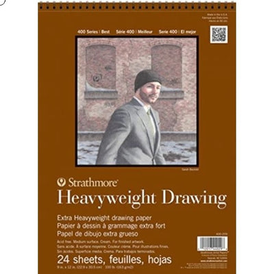 STRATHMORE 400 SERIES DRAWING PAD MEDIUM SURFACE 24 sheets 163 GSM, 21 x 29.7 cm (P400-94) | Reliance Fine Art |Art Pads