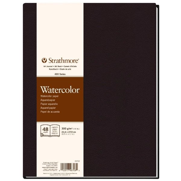 STRATHMORE 400 SERIES HARDBOUND BOOK COLD PRESS 48 sheets GSM-300, 14 x 21.6 cm (P467-5) | Reliance Fine Art |Art JournalsSketch Pads & PapersStrathmore Watercolor Pads