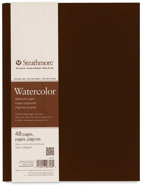 STRATHMORE 400 SERIES HARDBOUND BOOK COLD PRESS 48 sheets GSM-300, 21.6 x 27.9 cm (P467-8) | Reliance Fine Art |Art JournalsSketch Pads & PapersStrathmore Watercolor Pads