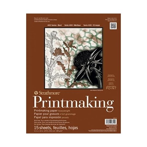 STRATHMORE 400 SERIES HEAVYWEIGHT PRINTMAKING PAD MEDIUM 15 sheets GSM 280, 27.9 x 35.6 cm (P433-11) | Reliance Fine Art |Art PadsSketch Pads & Papers