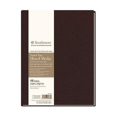 STRATHMORE 400 SERIES TONED MIXED MEDIA HARDBOUND BOOK TONED GRAY 48 sheets GSM-300, 21.6 x 27.9 cm (P469-408) | Reliance Fine Art |Art JournalsPaper Pads for PaintingSketch Pads & Papers
