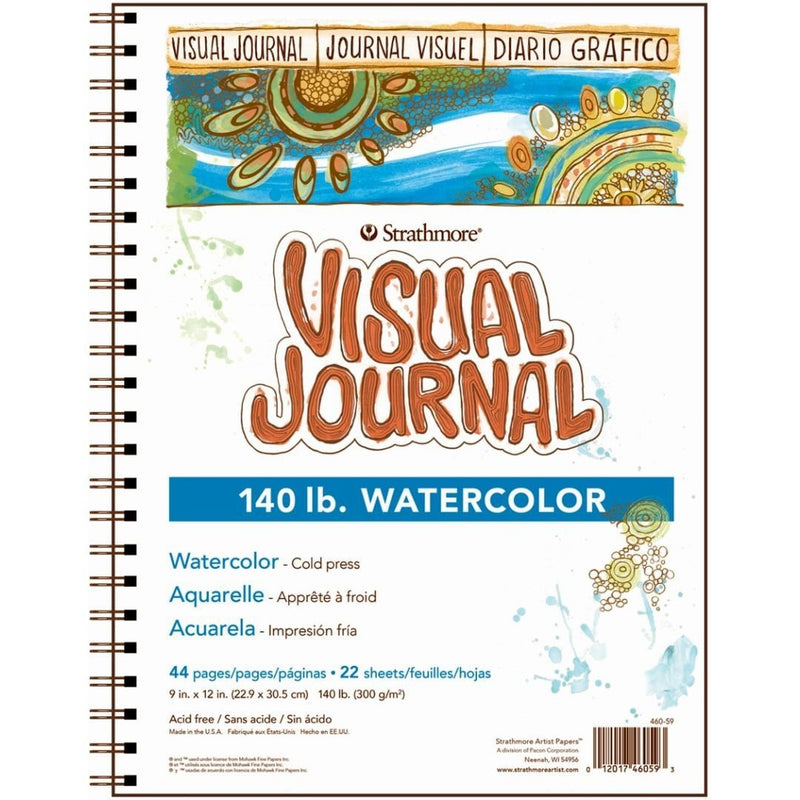 STRATHMORE 400 SERIES WATERCOLOUR VISUAL JOURNAL COLD PRESS 34 sheets GSM-190, 22.9 x 30.5 cm (P460-49) | Reliance Fine Art |Art JournalsSketch Pads & PapersStrathmore Watercolor Pads
