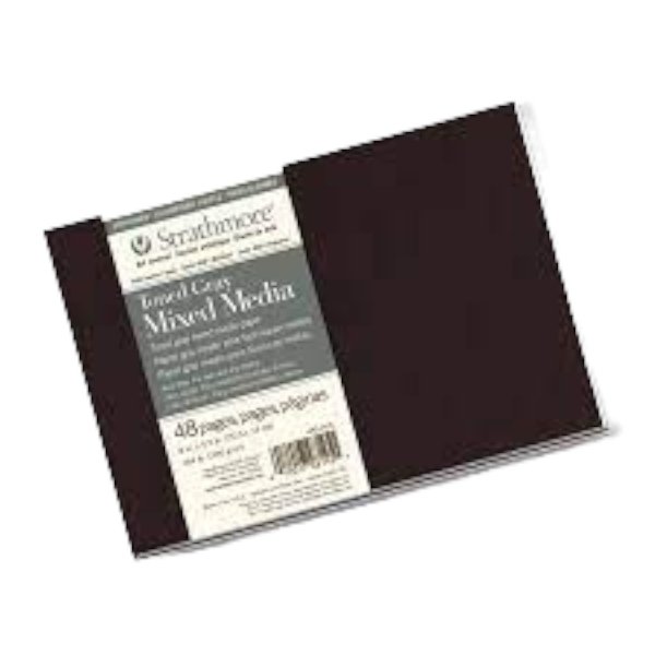 STRATHMORE 400SERIES TONED MIXED MEDIA SOFTCOVER BOOK TONED GRAY 48sheets GSM300,14x20.3cm(P481-405) | Reliance Fine Art |Art JournalsPaper Pads for PaintingSketch Pads & Papers
