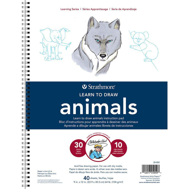 STRATHMORE LEARNING SERIES PADS ANIMALS 40 sheets GSM-104, 22.9 x 30.5 cm (P25-050) | Reliance Fine Art |Art PadsSketch Pads & Papers