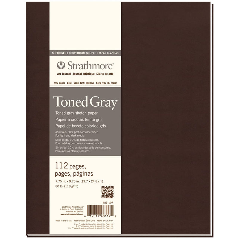 Strathmore Toned Gray Sketch Softcover 7.75"X9.75 (P481-107-4) | Reliance Fine Art |Strathmore Watercolor Pads