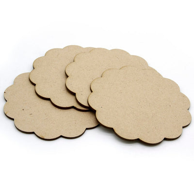 Tea Coaster MDF Flower 3.9 Inch 2MM Set of 4 Pcs (TCMF01) | Reliance Fine Art |Moulds & Surfaces for Resin and Fluid ArtResin and Fluid Art