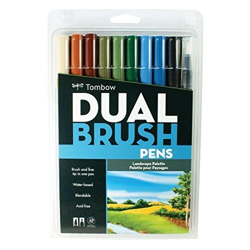 Tombow Dual Brush Pen Set, 10-Pack, Landscape Colors (56169) | Reliance Fine Art |Illustration Pens & Brush Pens