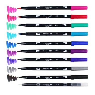 TOMBOW DUAL BRUSH PEN SET OF 10 GALAXY (AB-T10CGA) | Reliance Fine Art |Illustration Pens & Brush Pens