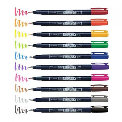 Tombow Fudenosuke Brush Pen Set of 10 Colours (WS-BH10C) | Reliance Fine Art |Calligraphy & LetteringIllustration Pens & Brush Pens