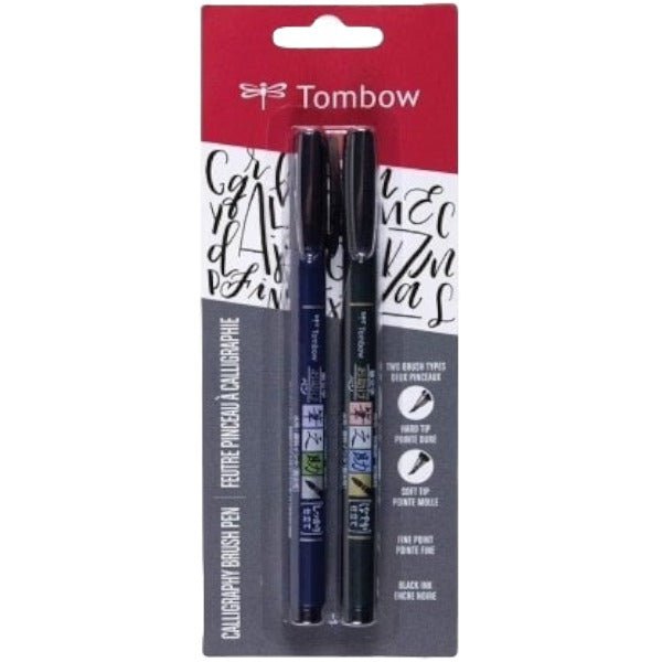 Tombow Fudenosuke Calligraphy Brush Pens set of 2 - Hard and Soft | Reliance Fine Art |Calligraphy & LetteringIllustration Pens & Brush Pens