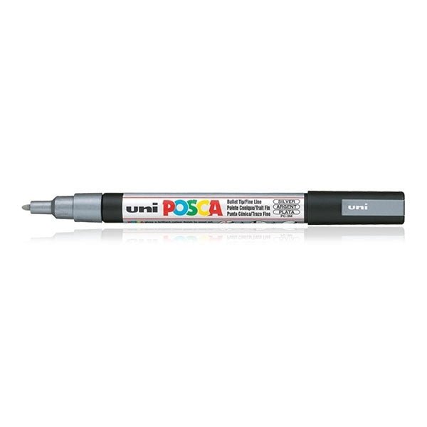 Uni Posca Marker Silver 0.9-1.3mm (12T) | Reliance Fine Art |MarkersPaint Markers