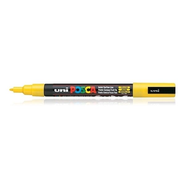 Uni Posca Marker Yellow 0.9-1.3mm (12T) | Reliance Fine Art |MarkersPaint Markers