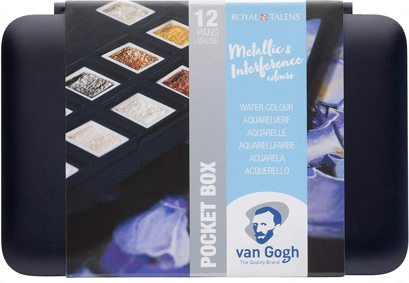 Van Gogh Mettalic & Interference Watercolour Pan Set Of 12 | Reliance Fine Art |Paint SetsWatercolor Paint Sets