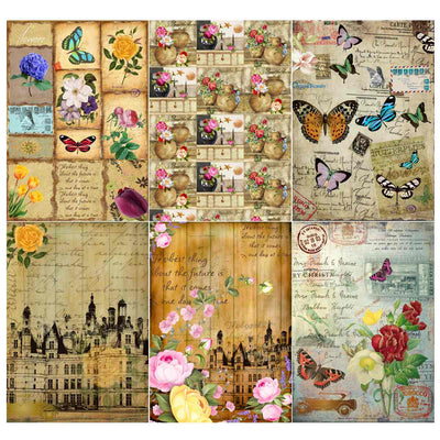 Vintage Shabby Paper Pack, Size: A4 24 Sheets (JPVSA4X24) | Reliance Fine Art |