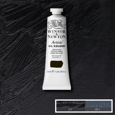 Winsor & Newton Artist Oil Color 37ml S1 Lamp Black | Reliance Fine Art |Oil PaintsWinsor & Newton Artist Oil Colours