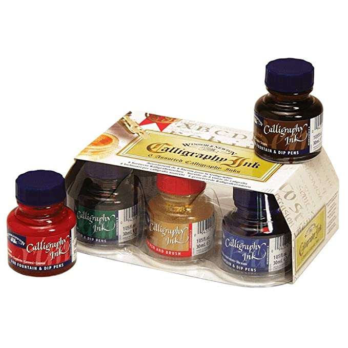 Winsor & Newton Calligraphy Ink - Set of 6 Assorted (1190192) | Reliance Fine Art |Artist InksCalligraphy & Lettering