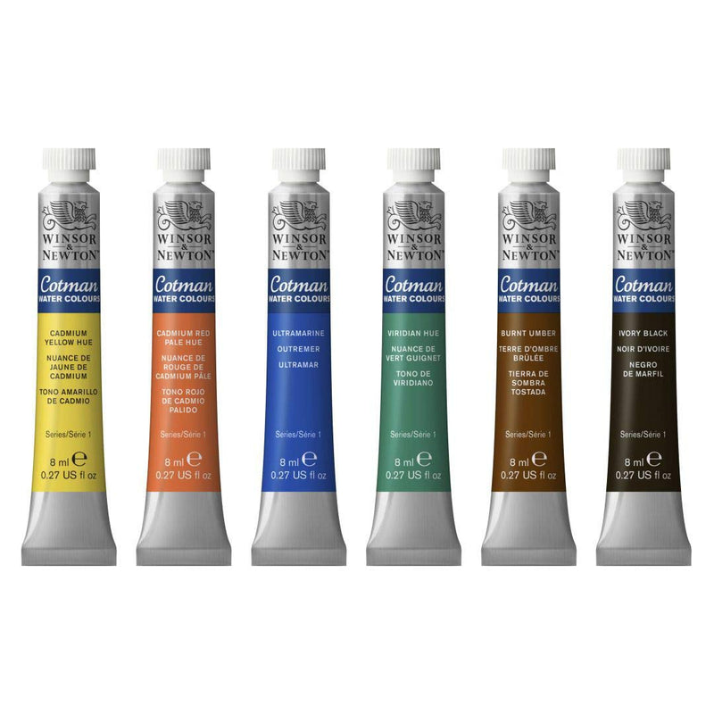 Winsor & Newton Cotman Water Color 6-Tube Set, 8ml | Reliance Fine Art |Paint SetsWatercolor PaintWatercolor Paint Sets