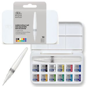 WINSOR & NEWTON COTMAN WATER COLOUR 14 PC BRUSH PEN SET (0390658) | Reliance Fine Art |Paint SetsWatercolor PaintWatercolor Paint Sets