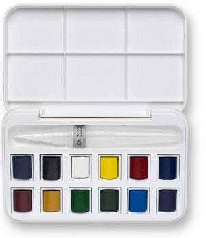 WINSOR & NEWTON COTMAN WATER COLOUR 14 PC BRUSH PEN SET (0390658) | Reliance Fine Art |Paint SetsWatercolor PaintWatercolor Paint Sets