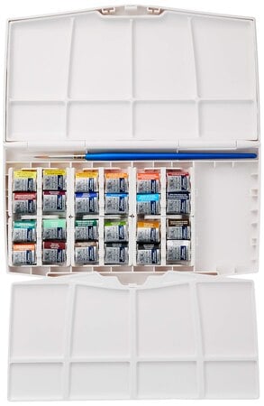 WINSOR & NEWTON COTMAN WATER COLOUR 24 HALF PAN SET ( 390376) | Reliance Fine Art |Water ColorWatercolor PaintWinsor & Newton Cotman Watercolour