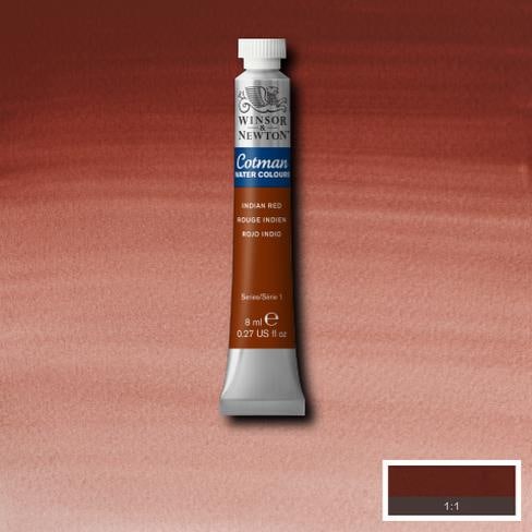 Winsor & Newton Cotman Water Colour 8ML INDIAN RED | Reliance Fine Art |Water ColorWatercolor PaintWinsor & Newton Cotman Watercolour