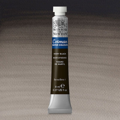 Winsor & Newton Cotman Water Colour 8ML IVORY BLACK | Reliance Fine Art |Water ColorWatercolor PaintWinsor & Newton Cotman Watercolour