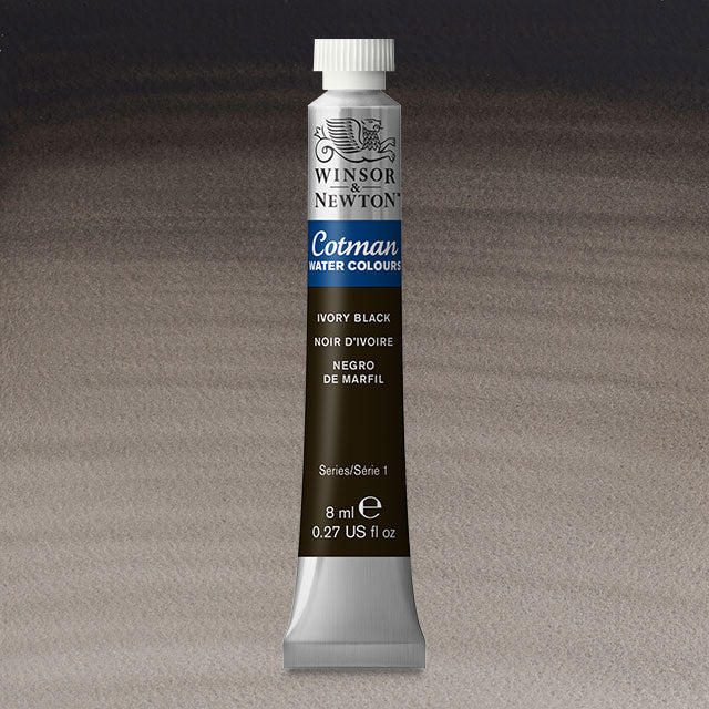 Winsor & Newton Cotman Water Colour 8ML IVORY BLACK | Reliance Fine Art |Water ColorWatercolor PaintWinsor & Newton Cotman Watercolour