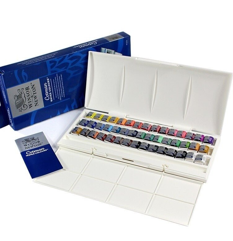 WINSOR & NEWTON COTMAN WATER COLOUR STUDIO SET, 46 HALF PANS (390471) | Reliance Fine Art |Paint SetsWatercolor PaintWatercolor Paint Sets