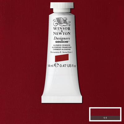 Winsor Newton Designer Gouache Alizarin Crimson 14 ML S1 | Reliance Fine Art |Gouache PaintsWinsor & Newton Designer Gouache