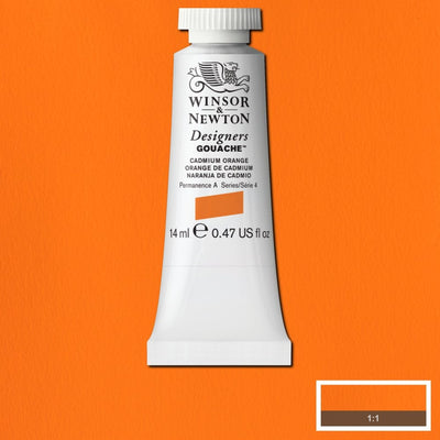 Winsor Newton Designer Gouache Cadmium Orange 14 ML S4 | Reliance Fine Art |Gouache PaintsWinsor & Newton Designer Gouache