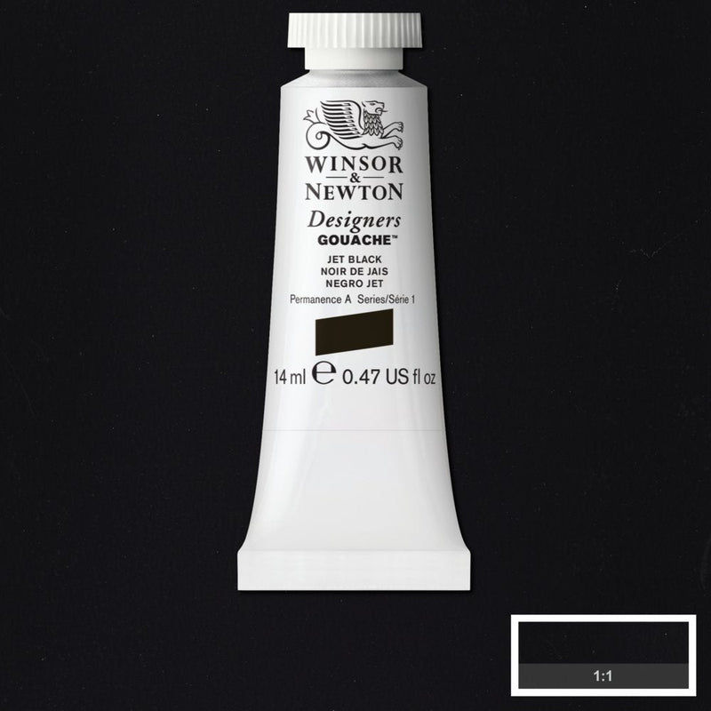 Winsor Newton Designer Gouache Jet Black 14 ML S1 | Reliance Fine Art |Gouache PaintsWinsor & Newton Designer Gouache