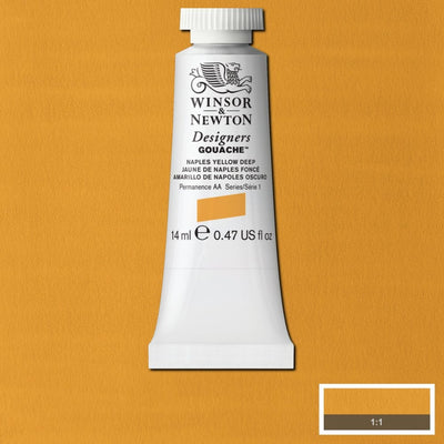 Winsor Newton Designer Gouache Naples Yellow Deep 14 ML S1 | Reliance Fine Art |Gouache Paints