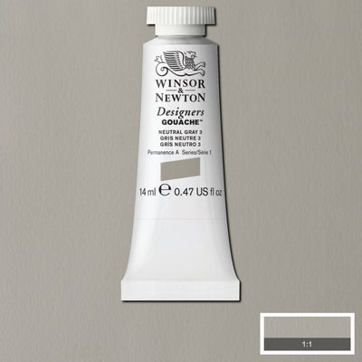 Winsor Newton Designer Gouache Neutral Grey 14 ML S1 | Reliance Fine Art |Gouache PaintsWinsor & Newton Designer Gouache