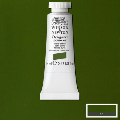 Winsor Newton Designer Gouache Olive Green 14 ML S2 | Reliance Fine Art |Gouache PaintsWinsor & Newton Designer Gouache