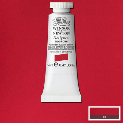 Winsor Newton Designer Gouache Permanent Alizarin Crimson 14 ML S3 | Reliance Fine Art |Gouache PaintsWinsor & Newton Designer Gouache